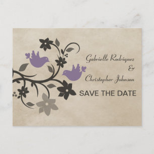 Lila Blumenlähmung Save the Date Postkarte