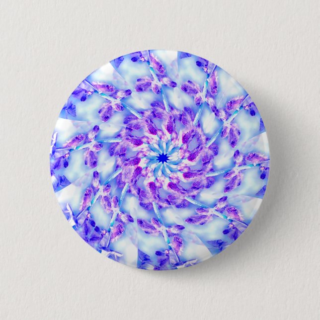 Lila BlumenMandala Button (Vorderseite)