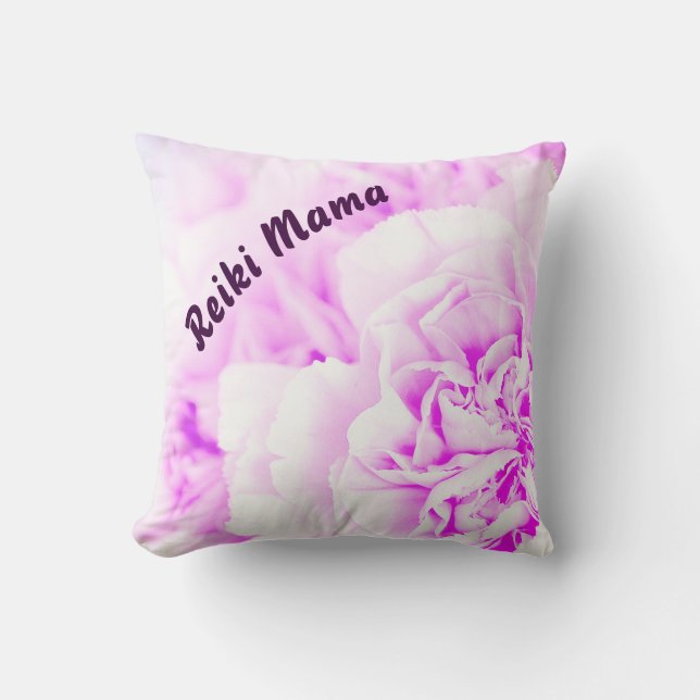 Lila Blumenmaus Reiki Mama Kissen (Vorderseite)