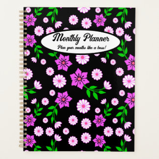 Lila blumenmonatlicher Plan Planer