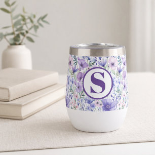 Lila Blumenmonogramm-Geschenk für Sie