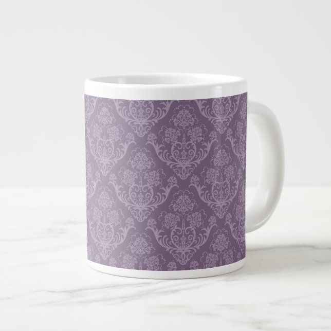 Lila Blumenmotive Jumbo-Tasse (Vorderseite Rechts)