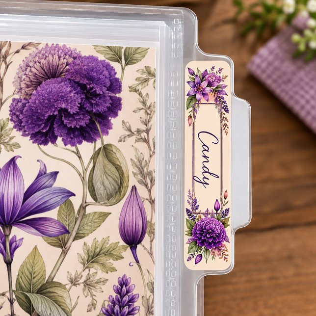 Lila Blumenmuster  (Recipe divider tab labels)