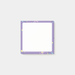 Lila Blumenmuster-Alltags-Post-it-Notes Post-it Klebezettel