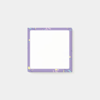 Lila Blumenmuster-Alltags-Post-it-Notes Post-it Klebezettel