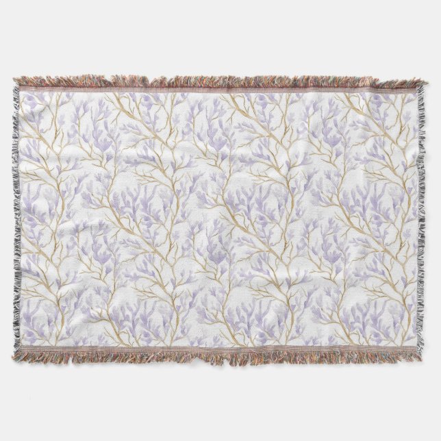 Lila Blumenmuster Decke (Vorderseite)
