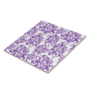 lila Blumenmuster Fliese