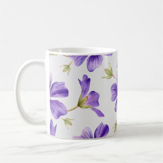 Lila Blumenmuster Kaffeetasse