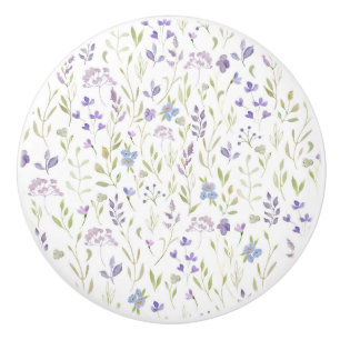 Lila Blumenmuster Keramikknauf