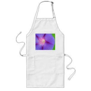 Lila Blumenmuster Lange Schürze