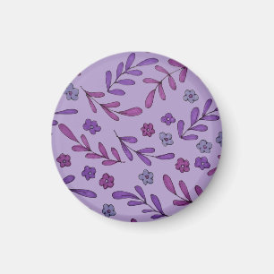 Lila Blumenmuster Magnet