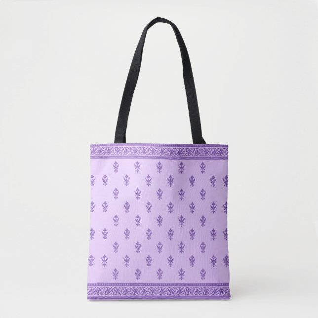 Lila Blumenmuster Tasche (Vorderseite)