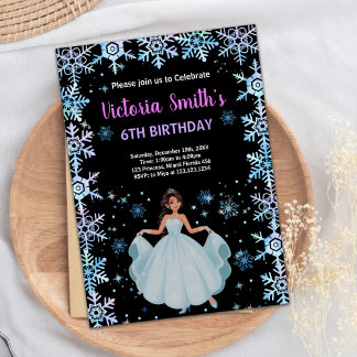 Lila BlumenPrinzessin zum Geburtstag Einladungen