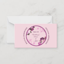 Lila Blumenring-Hochzeit-Platzkarte