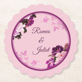 Lila Blumenring-Hochzeitsfeier Untersetzer