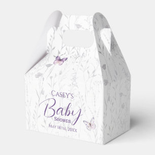 Lila Blumenschmetterling Mädchen Baby Shower Geschenkschachtel