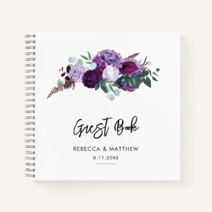 Lila Blumenschrift Watercolor Notizbuch