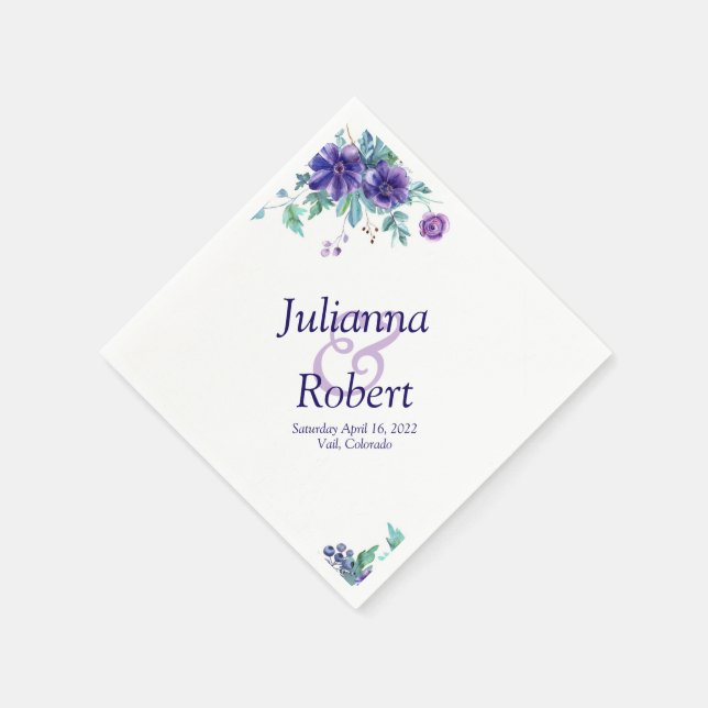 Lila Blumenservietten Serviette (Ecke)