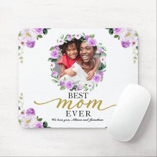 Lila Blumenstrauß Beste Mama je Muttertag Mousepad