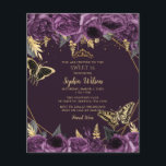 Lila Blumenstrauß im Haushalt 16 Einladung<br><div class="desc">Budget Elegante Lila Goldflorengatter Sweet 16 Einladung</div>