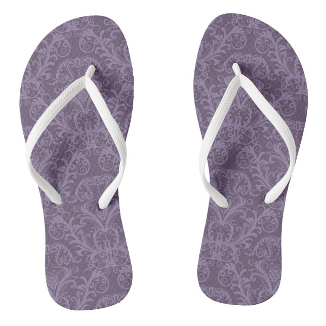 Lila Blumentapete 2 Flip Flops (Fußbett)