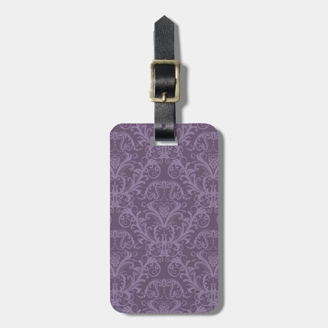 Lila Blumentapete 2 Gepäckanhänger (Vorderseite vertikal)