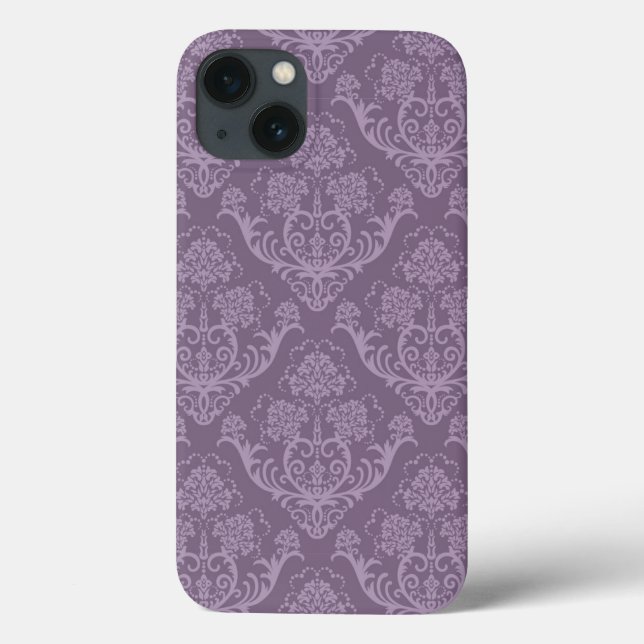 Lila Blumentapete Case-Mate iPhone Hülle (Rückseite)