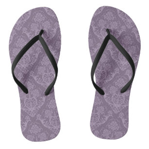 Lila Blumentapete Flip Flops