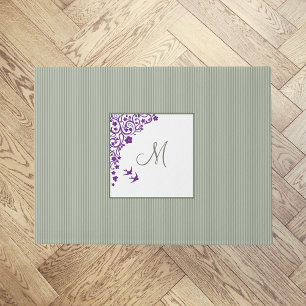 Lila Blumenzellenbild Monogram Doormat Fußmatte