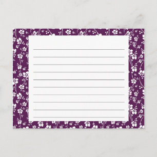 Lila Blumenzellenrektkarte Postkarte