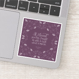 Lila Blumenzitat Emma Jane Austen Aufkleber