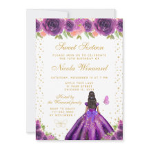 Lila Blumige Dunkle Haut Prinzessin Sweet Sixteen
