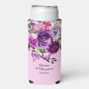 Lila Blumige Hochzeit Selters Dosenkühler