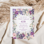 Lila Blush Pink Blumenblätterung 40. Geburtstag Einladung<br><div class="desc">Elegantes und künstlerisches Rosa und lila Aquarellblumen und Blattwerk 40. Geburtstagsfeier Party Einladung für Frauen. Text ist vollständig anpassbar,  so entwerfen Sie diese Einladungen für jeden beliebigen Alter. Kontaktieren Sie mich für Hilfe bei Ihren Anpassungen oder um weitere Zazzle-Produkte für Ihr Party anzufordern.</div>