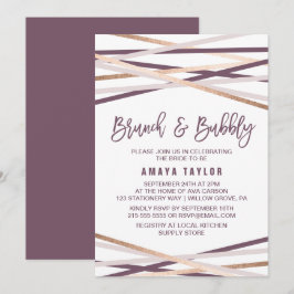 Lila Blush & Rose Gold Streamer Brunch & Bubbly Einladung