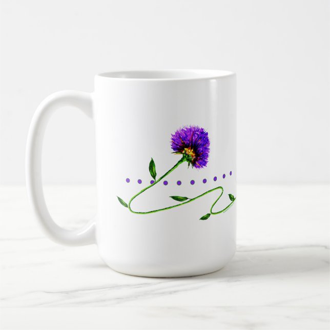 Lila Blüte an einer Rebe Kaffeetasse (Links)