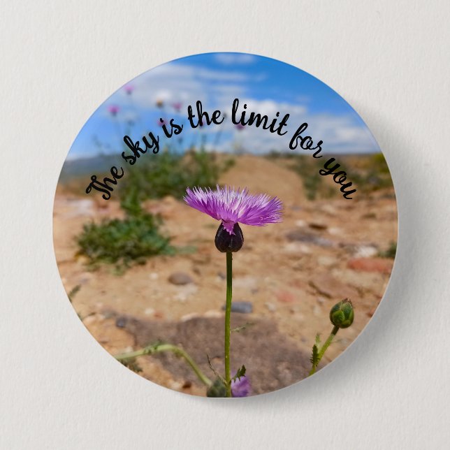 Lila Blüte Positive Botanik Button (Vorderseite)