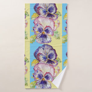 Lila Blüten Blauer Blumenstrauß Badetücher Set