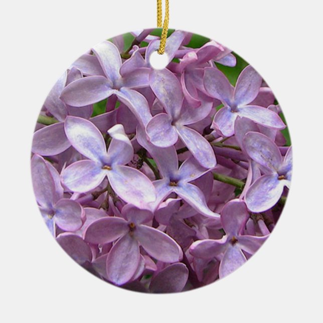 Lila Blüten Keramik Ornament (Vorne)