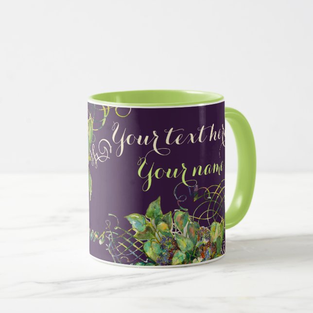 Lila-Blüten Tasse (VorderseiteRechts)