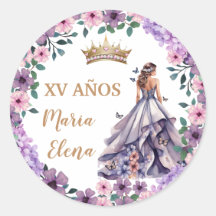 Lila Blüten und Schmetterlinge: Quinceañera