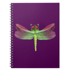 Lila-Blütenblatt-Botanischer-Libellen-Grafik Notizblock