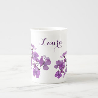 Lila Blütenblüte, individuell einstellbar Prozellantasse
