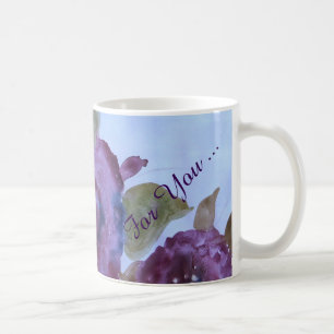 Lila Blütenfarbe Kaffeetasse
