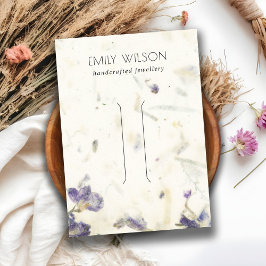 Lila Blütenhandgemachte Papiertextur Haarklammer Visitenkarte