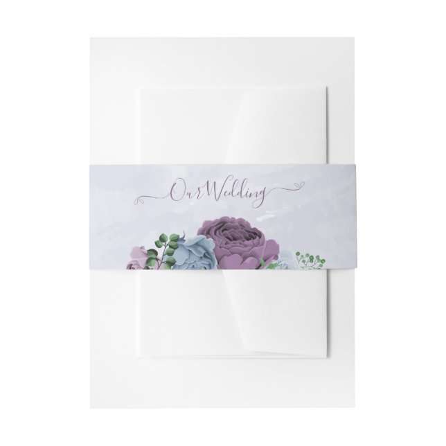 Lila Blütenhochzeit Einladungsbanderole (Vorderseite Beispiel)