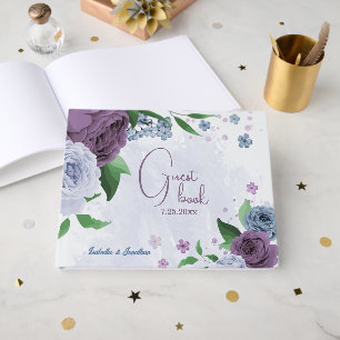 Lila Blütenhochzeit Gästebuch