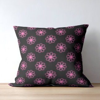 Lila Blütenmuster | Elegantes Blumen Design Kissen
