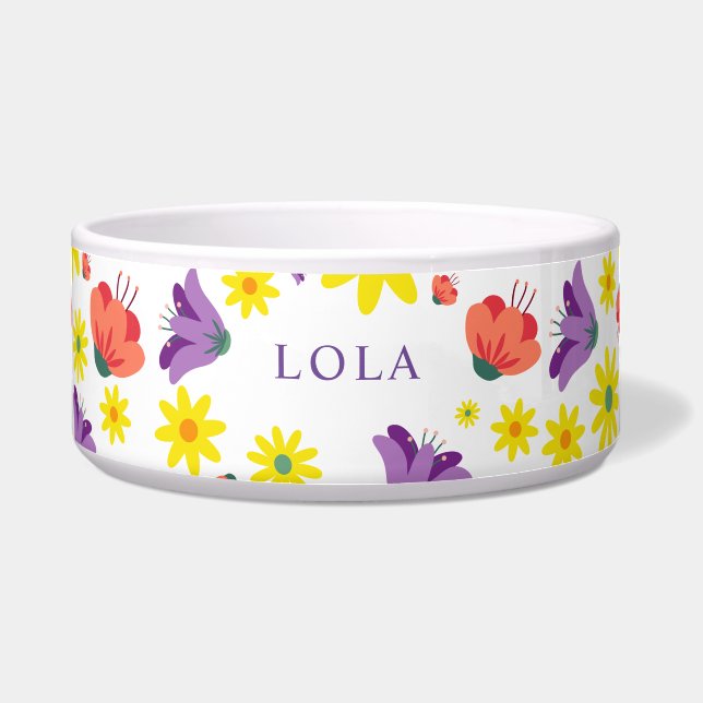 Lila Blütenschale Napf (Vorderseite)