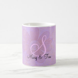 Lila Blütensplendor - Monogramm: Kaffee-Tasse Kaffeetasse